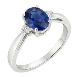 3 stenen Sri Lanka blauwe saffier & Natuurlijke echte diamanten ( niet in een laboratorium gekweekt ) ring 3.20 karaat Nieuw