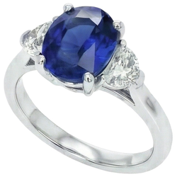Natuurlijke Saffier Ring 8.25ct - Witgoud 14K