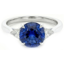 Afbeelding in Gallery-weergave laden, echte round diamant 2.50karaat ring close-up detail
