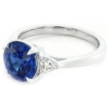 Afbeelding in Gallery-weergave laden, echte round diamant 2.50karaat ring bovenaanzicht
