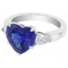 Afbeelding in Gallery-weergave laden, echte pear diamant 4karaat ring profielweergave
