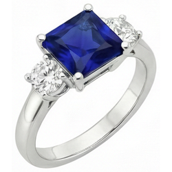 Natuurlijke Saffier Ring 6ct - Witgoud 14K