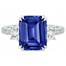 Afbeelding in Gallery-weergave laden, Labgekweekte Saffier Ring 11.50ct - Witgoud 14K
