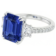 Afbeelding in Gallery-weergave laden, Labgekweekte Saffier Ring 11.50ct - Witgoud 14K
