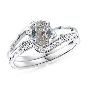 3 stenen stijl ovale oude mijn Echt geslepen diamanten ring gespleten schacht 1,50 karaat