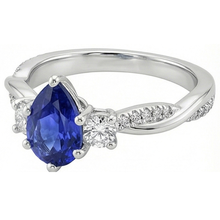 Afbeelding in Gallery-weergave laden, Natuurlijke Saffier Ring 6ct - Witgoud 14K
