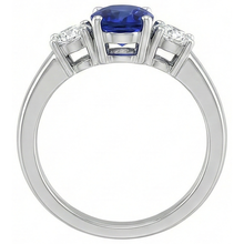 Afbeelding in Gallery-weergave laden, echte round tanzaniet 5.50karaat ring op wit
