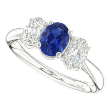 Afbeelding in Gallery-weergave laden, echte oval diamant 2.50karaat ring close-up detail
