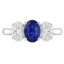 Afbeelding in Gallery-weergave laden, echte oval diamant 2.50karaat ring zijaanzicht
