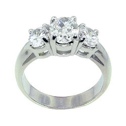 3.00 Ct. Echt Diamanten Verlovingsring 3 Steens Witgoud