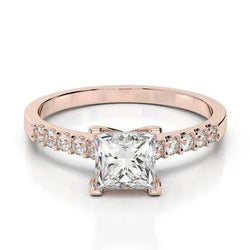 3.20 Karaat Sprankelende Echt Diamanten Verlovingsring Nieuw Rosé Goud 14K