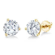 Afbeelding in Gallery-weergave laden, GIA-gecertificeerd 3.21 Ct. Natuurlijke uit de aarde gewonnen diamanten dames oorstekers Geelgoud 14K
