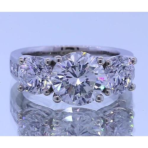 3.50 Karaat Echt Diamanten Verlovingsring 14K Witgoud Drie Stenen