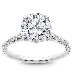 3.51 Ct Solitaire met accenten Briljantslijpsel Natuurlijke Echte Diamanten (Geen labgekweekt) Trouwring