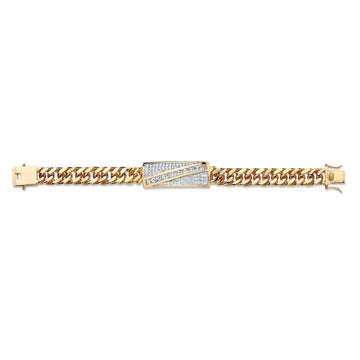 3.70 Karaat Sprankelende Echt Diamanten Heren Armband Geel Goud 14K