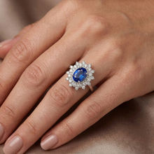 Afbeelding in Gallery-weergave laden, echte round diamant 3.75karaat ring op wit
