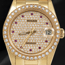 Afbeelding in Gallery-weergave laden, Rolex Datejust 68278 31 mm Horloge met Pavé Diamanten Wijzerplaat en President-band 18k
