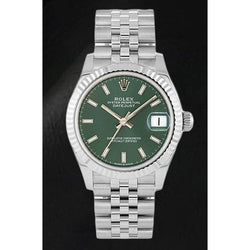 31mm Rolex Datejust Stalen Horloge met Mintgroene Lichtgevende Wijzerplaat