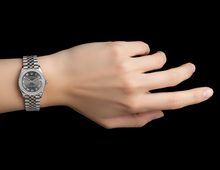 Afbeelding in Gallery-weergave laden, 31 mm Rolex dame Datumjust 278240 stalen horloge met grijze Romeinse wijzerplaat P4

