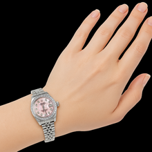 Afbeelding in Gallery-weergave laden, Rolex Datumjust roestvrij staal Jubileum armband dameshorloge met roze dweil diamanten wijzerplaat
