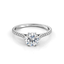 3 Karaat Rond Geslepen Natuurlijke uit de aarde gewonnen Diamanten Dames Jubileumring Witgoud