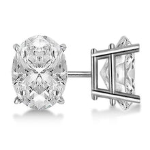 Afbeelding in Gallery-weergave laden, 3 Karaat Ovaal Geslepen Echt Diamanten Stud Oorbel Massief Witgouden Sieraden
