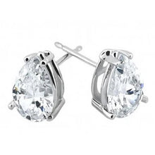 Afbeelding in Gallery-weergave laden, 3 Karaat Peer Geslepen Echt Diamanten Oorbel Massief Wit Goud 14K
