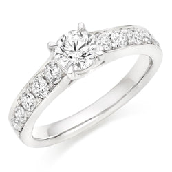 3 Karaat Prachtige Ronde Geslepen Echt Diamanten Trouwring Nieuw