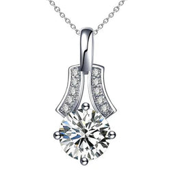 3 Karaat Prong Set Echt Diamanten Halsketting Hanger Wit Goud Vrouwen Sieraden