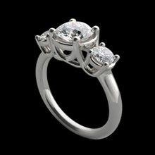 Afbeelding in Gallery-weergave laden, 3 Karaats Lucida Echt Diamanten 3 Stenen Verlovingsring
