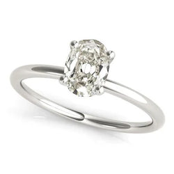 3 Karaat Solitaire Ovaal Old Mine Cut Natuurlijke uit de aarde gewonnen Diamant 3 Karaat 14K Goud