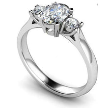 Afbeelding in Gallery-weergave laden, 3 Stenen 2,70 Ct Sprankelende Echt Diamanten Jubileumring Wit Goud 14K
