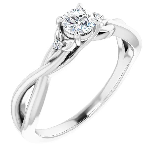 3 Stenen Echt Diamanten Verlovingsring 0,54 Karaat Twist Stijl Vrouwen Sieraden