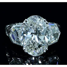Afbeelding in Gallery-weergave laden, 3 Stenen Echt Diamanten Verlovingsring 8 Karaat Vintage Stijl Sieraden Nieuw
