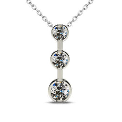 Diamant Bezel Gezet Hanger Halsketting 2 karaat in 14 Karaat