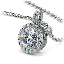 3,00 Ct. Rond Geslepen Sprankelende Echt Diamanten Hanger Ketting Goud Wit