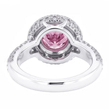 Afbeelding in Gallery-weergave laden, 3,21 kt ronde roze halo edelsteen ring wit goud
