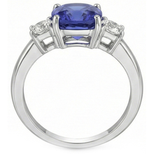 Afbeelding in Gallery-weergave laden, echte round saffier 3.25karaat ring profielweergave
