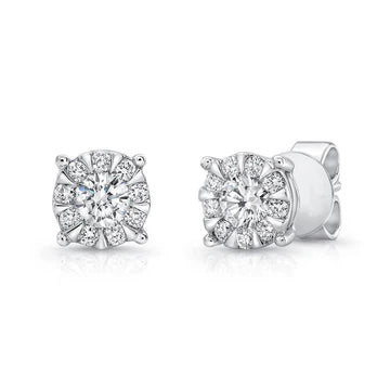 3,25 Ct Echt Diamanten Dames Studs Halo Oorbel Wit Goud 14K