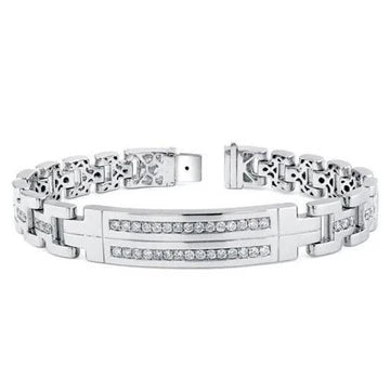 3,25 Karaat Briljant Geslepen Echt Diamanten Herenarmband WG 14K