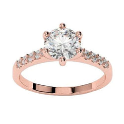 3.25 Karaat Sprankelende Ronde uit de aarde gewonnen Diamanten Jubileumring Roségoud 14K