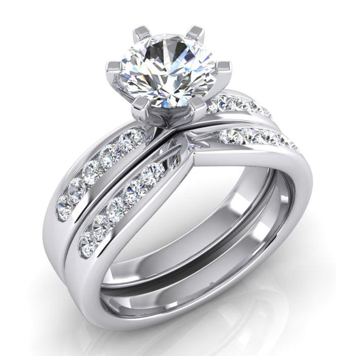 3,25 Karaat Echt Diamanten Verlovingsring Set Wit Goud 14K
