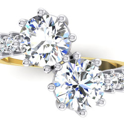 3,30 Karaat Ronde Geslepen Diamanten Ring In 14 Karaat Witgoud