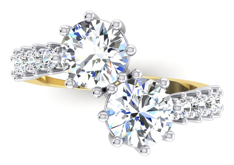 3,30 Karaat Ronde Geslepen Diamanten Ring In 14 Karaat Witgoud