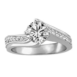 3.30 Karaat Rond Geslepen Echte Natuurlijke uit de aarde gewonnen Diamanten Solitaire Ring met Accenten Nieuw