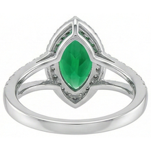 Afbeelding in Gallery-weergave laden, 3,35 karaat groene smaragd met Natuurlijke echte diamanten ( niet in een laboratorium gekweekt ) ringtand set wit goud 14K
