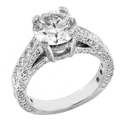 Natuurlijke Diamanten Ring 3.40ct - Witgoud 14K
