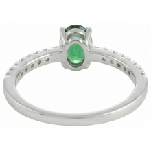 Afbeelding in Gallery-weergave laden, 3,5 ct groene smaragd en Natuurlijke echte diamanten ( niet in een laboratorium gekweekt ) trouwring
