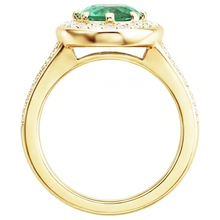 Afbeelding in Gallery-weergave laden, 3,5 ct ovaal geslepen groene smaragd met halo Natuurlijke echte diamanten ( niet in een laboratorium gekweekt ) ring

