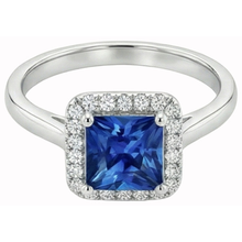 Afbeelding in Gallery-weergave laden, echte princess saffier 3.50karaat ring vooraanzicht
